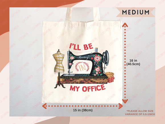 Sewing Lover Canvas Tote Bag Funny Gift Sewing Bag Knit Everyday Tote Eco Friendly Gift Tote Shopper Reusable Grocery Bag Cute Aesthetic Bag