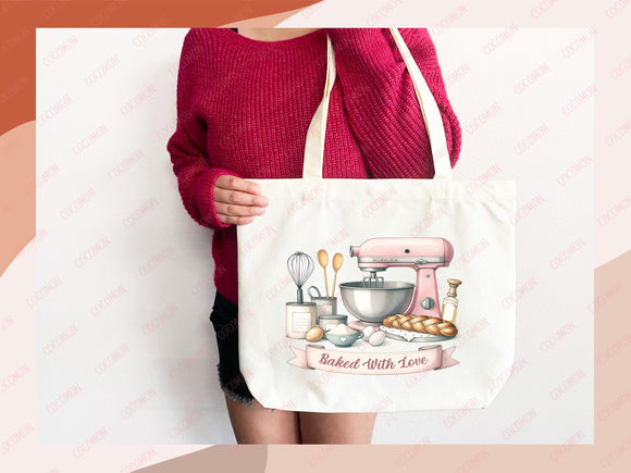 Baking Lover Canvas Tote Bag Funny Baker Gift Tote Bag Everyday Tote Eco Friendly Gift Tote Shopper Reusable Grocery Bag Cute Aesthetic Bag