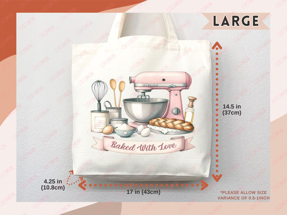 Baking Lover Canvas Tote Bag Funny Baker Gift Tote Bag Everyday Tote Eco Friendly Gift Tote Shopper Reusable Grocery Bag Cute Aesthetic Bag