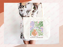 Floral Tote Bag flower tote canvas wildflower bag eco friendly bag aesthetic tote bag reusable bag gift for plant lover tote flower bag cute
