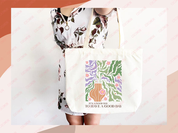 Floral Tote Bag flower tote canvas wildflower bag eco friendly bag aesthetic tote bag reusable bag gift for plant lover tote flower bag cute
