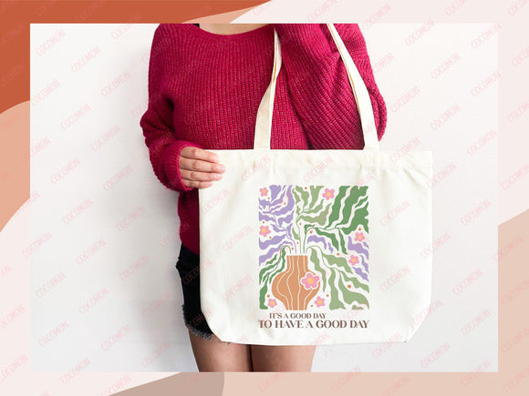 Floral Tote Bag flower tote canvas wildflower bag eco friendly bag aesthetic tote bag reusable bag gift for plant lover tote flower bag cute