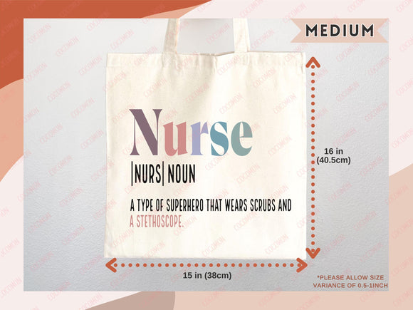 Nurse Canvas Tote Bag Nursing Bag Registered Nurse Gift for Her Women Bag Everyday Tote Eco Friendly Gift Tote Shopper Reusable Grocery Bag