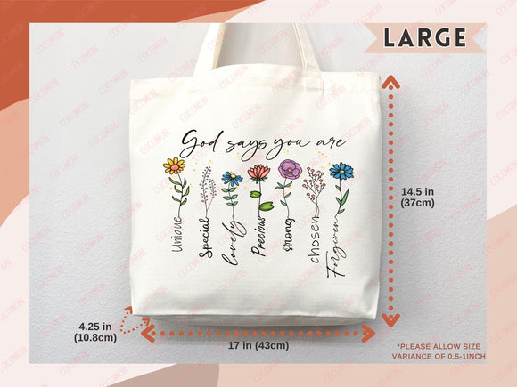 Faith Tote Bag Christian Tote Bag Gift Religious Scripture Gift Bible Verse Christian Girl Gift Church Sunday School Bag Campus Tote Shopper