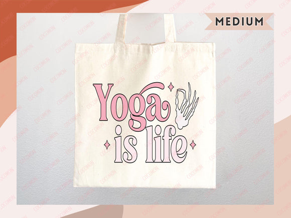 Yoga Canvas Tote Bag Fun Yoga Lover Gift for Yoga Tote Bag Everyday Tote Eco Friendly Aesthetic Tote Shopper Reusable Grocery Bag Cute Bag