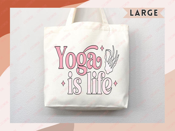 Yoga Canvas Tote Bag Fun Yoga Lover Gift for Yoga Tote Bag Everyday Tote Eco Friendly Aesthetic Tote Shopper Reusable Grocery Bag Cute Bag