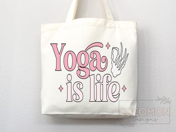 Yoga Canvas Tote Bag Fun Yoga Lover Gift for Yoga Tote Bag Everyday Tote Eco Friendly Aesthetic Tote Shopper Reusable Grocery Bag Cute Bag