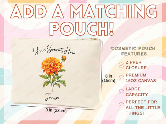 Custom Sorority Tote Bag Gift Rush Initiation Bid Day Big Little Gift Custom Name Sorority Gift College Tote Bag Personalized University Bag