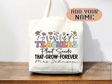 Teacher Appreciation Bag Gift Tote Bag Canvas Custom Teacher Gift Personalized School Bag Gifted Teacher Tote Reusable Bag School Campus Bag