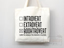 Book Lovers Tote Booktrovert Tote Bag Gift for Book Lover Bookworms Gift For Teachers Readers' Tote Shopper Library Bag School aesthetic bag