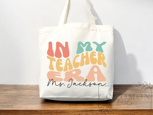 Teacher Appreciation Gift Tote Bag Canvas Custom Teacher Gift Personalized School Bag Gifted Teacher Tote Reusable Bag School Campus Bag