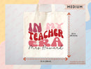 Teacher Appreciation Gift Tote Bag Canvas Custom Teacher Gift Personalized School Bag Gifted Teacher Tote Reusable Bag School Campus Bag
