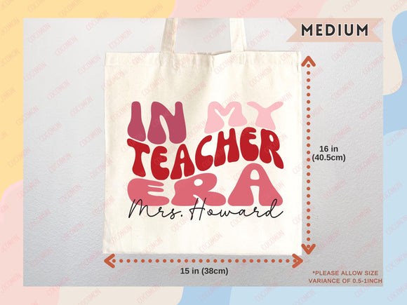 Teacher Appreciation Gift Tote Bag Canvas Custom Teacher Gift Personalized School Bag Gifted Teacher Tote Reusable Bag School Campus Bag