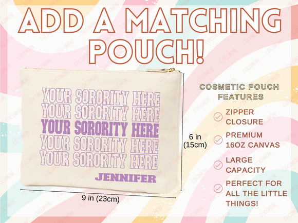 Custom Sorority Tote Bag Gift Rush Initiation Bid Day Big Little Gift Custom Name Sorority Gift College Tote Bag Personalized Gift For Her