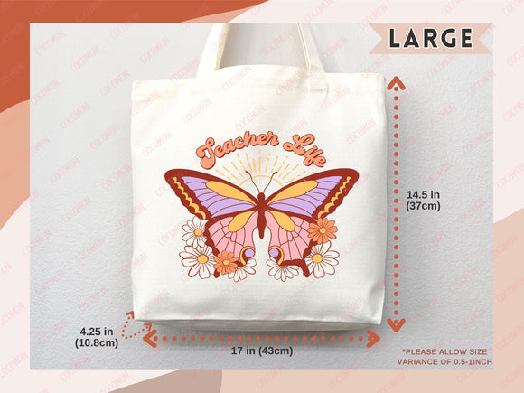 Teacher Appreciation Bag Gift Tote Bag Canvas Custom Teacher Gift Personalized School Bag Gifted Teacher Tote Reusable Bag School Campus Bag