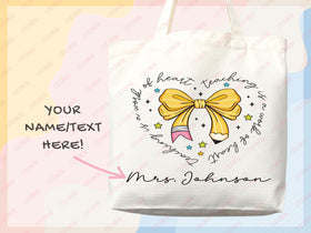 Teacher Appreciation Bag Gift Tote Bag Canvas Custom Teacher Gift Personalized School Bag Gifted Teacher Tote Reusable Bag School Campus Bag