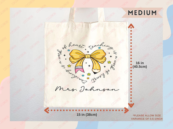 Teacher Appreciation Bag Gift Tote Bag Canvas Custom Teacher Gift Personalized School Bag Gifted Teacher Tote Reusable Bag School Campus Bag