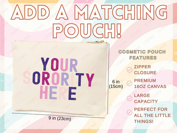 Custom Sorority Tote Bag Gift Rush Initiation Bid Day Big Little Gift Custom Name Sorority Gift College Tote Bag Personalized Gift For Her