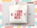 Custom Sorority Tote Bag Gift Rush Initiation Bid Day Big Little Gift Custom Name Sorority Gift College Tote Bag Personalized Gift For Her
