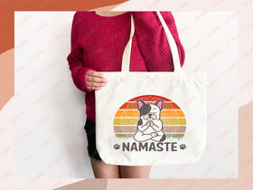 Yoga Canvas Tote Bag Fun Yoga Lover Gift for Yoga Tote Bag Everyday Tote Eco Friendly Aesthetic Tote Shopper Reusable Grocery Bag Cute Bag