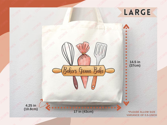 Baking Lover Canvas Tote Bag Funny Baker Gift Tote Bag Everyday Tote Eco Friendly Gift Tote Shopper Reusable Grocery Bag Cute Aesthetic Bag