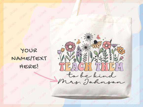 Teacher Appreciation Bag Gift Tote Bag Canvas Custom Teacher Gift Personalized School Bag Gifted Teacher Tote Reusable Bag School Campus Bag
