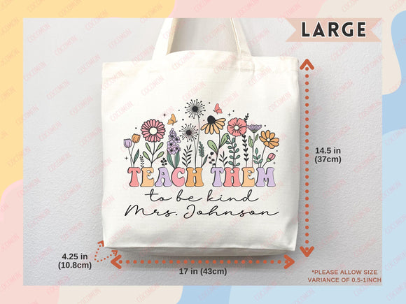 Teacher Appreciation Bag Gift Tote Bag Canvas Custom Teacher Gift Personalized School Bag Gifted Teacher Tote Reusable Bag School Campus Bag