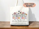 Teacher Appreciation Bag Gift Tote Bag Canvas Custom Teacher Gift Personalized School Bag Gifted Teacher Tote Reusable Bag School Campus Bag
