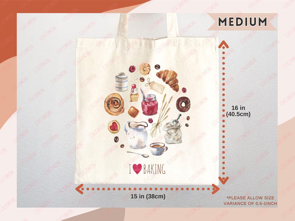 Baking Lover Canvas Tote Bag Funny Baker Gift Tote Bag Everyday Tote Eco Friendly Gift Tote Shopper Reusable Grocery Bag Cute Aesthetic Bag