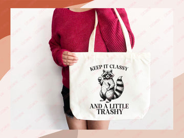 Raccoon Canvas Tote Bag Funny Raccoon Lover Gift Tote Bag Everyday Tote Eco Friendly Tote Shopper Gift Tote Reusable Grocery Bag Cute Bag