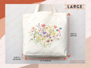 Floral Tote Bag flower tote canvas wildflower bag eco friendly bag aesthetic tote bag reusable bag gift for plant lover tote flower bag cute