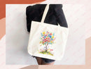 Floral Tote Bag flower tote canvas wildflower bag eco friendly bag aesthetic tote bag reusable bag gift for plant lover tote flower bag cute