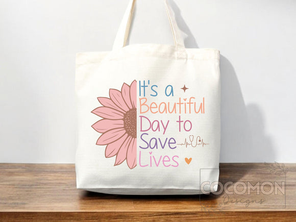 Nurse Canvas Tote Bag Nursing Bag Registered Nurse Gift for Her Women Bag Everyday Tote Eco Friendly Gift Tote Shopper Reusable Grocery Bag