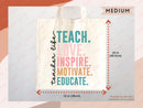 Teacher Appreciation Gift Tote Bag Canvas Custom Teacher Gift Personalized School Bag Gifted Teacher Tote Reusable Bag School Campus Bag