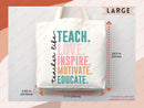 Teacher Appreciation Gift Tote Bag Canvas Custom Teacher Gift Personalized School Bag Gifted Teacher Tote Reusable Bag School Campus Bag