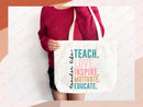 Teacher Appreciation Gift Tote Bag Canvas Custom Teacher Gift Personalized School Bag Gifted Teacher Tote Reusable Bag School Campus Bag
