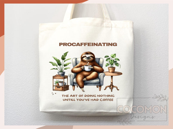 Sloth Canvas Tote Bag Funny Sloth Lover Gift Tote Bag Everyday Tote Eco Friendly Gift Tote Shopper Bag Reusable Grocery Bag Cute Bag Animal