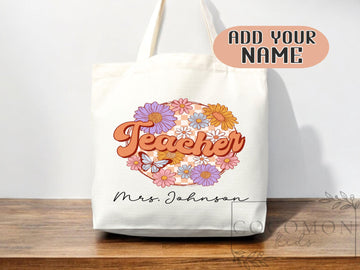 Teacher Appreciation Bag Gift Tote Bag Canvas Custom Teacher Gift Personalized School Bag Gifted Teacher Tote Reusable Bag School Campus Bag