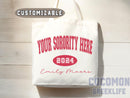 Custom Sorority Tote Bag Gift Rush Initiation Bid Day Big Little Gift Custom Name Sorority Gift College Tote Bag Personalized Gift For Her