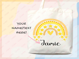 Kids Name Tote Bag Childrens Gift Library Bag Daycare Diaper Bag Custom Tote Customized Name Back to School Bag for Kids Bag Kindergarten