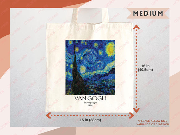 Van Gogh Tote Bag Artsy Bag Van Gogh Shoulder Bag Van Gogh School Tote Eco Friendly Aesthetic Tote Shopper Reusable Grocery Bag Gift for Her