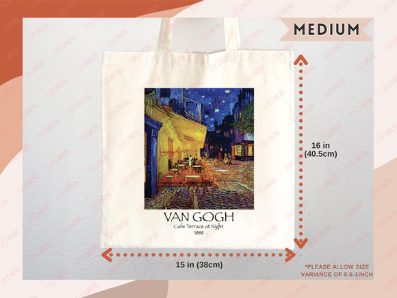 Van Gogh Tote Bag Artsy Bag Van Gogh Shoulder Bag Van Gogh School Tote Eco Friendly Aesthetic Tote Shopper Reusable Grocery Bag Gift for Her