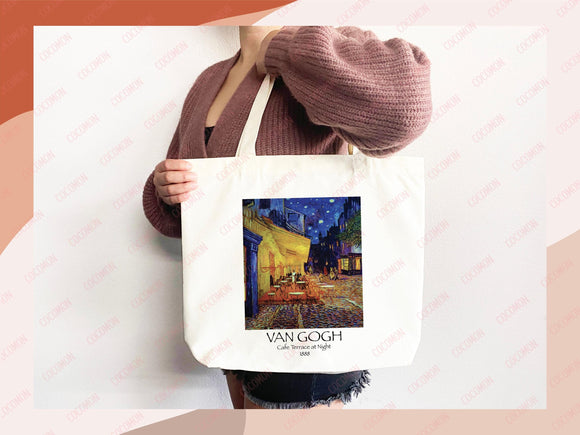 Van Gogh Tote Bag Artsy Bag Van Gogh Shoulder Bag Van Gogh School Tote Eco Friendly Aesthetic Tote Shopper Reusable Grocery Bag Gift for Her