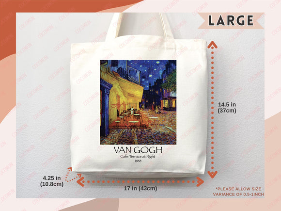 Van Gogh Tote Bag Artsy Bag Van Gogh Shoulder Bag Van Gogh School Tote Eco Friendly Aesthetic Tote Shopper Reusable Grocery Bag Gift for Her