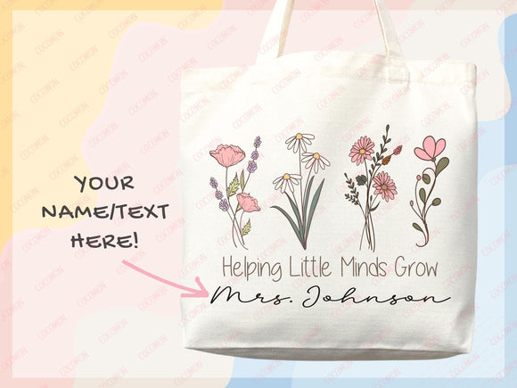 Teacher Appreciation Gift Tote Bag Canvas Custom Teacher Gift Personalized School Bag Gifted Teacher Tote Reusable Bag School Campus Bag