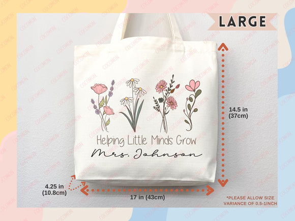 Teacher Appreciation Gift Tote Bag Canvas Custom Teacher Gift Personalized School Bag Gifted Teacher Tote Reusable Bag School Campus Bag