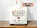 Teacher Appreciation Gift Tote Bag Canvas Custom Teacher Gift Personalized School Bag Gifted Teacher Tote Reusable Bag School Campus Bag