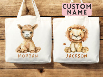 Personalized Name Tote Bag Barn Animal Gift Daycare Diaper Bag Custom Name Tote Customized Name Back to School Bag for Kids Bag Kindergarten