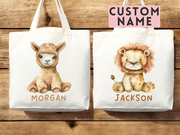 Personalized Name Tote Bag Barn Animal Gift Daycare Diaper Bag Custom Name Tote Customized Name Back to School Bag for Kids Bag Kindergarten
