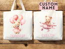 Personalized Name Teddy Bear Tote Bag Gift Daycare Diaper Bag Custom Name Tote Customized Name Back to School Bag for Kids Bag Kindergarten